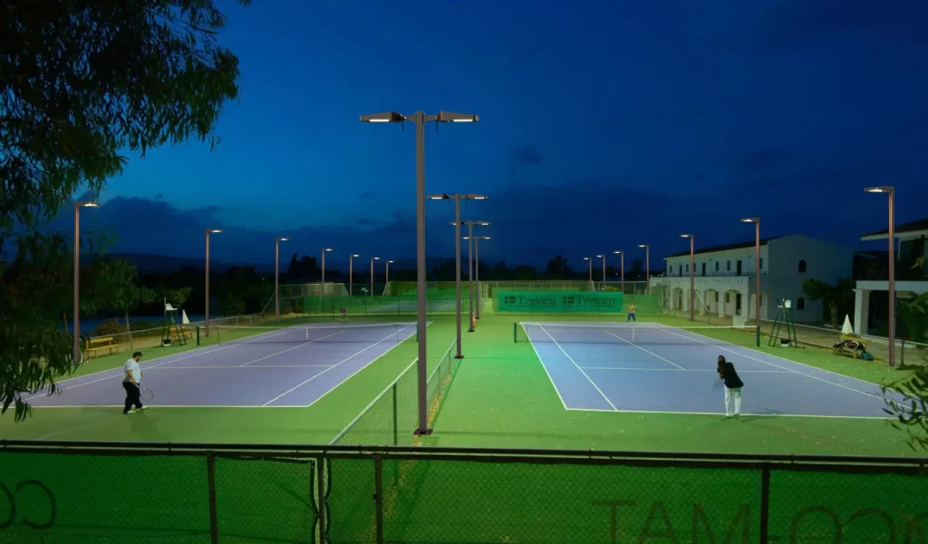 Outdoor Courts: Optimal Lighting for 5000 LM Solar Shoebox Area Lights